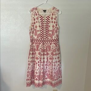 Talbots Pink and White Sleeveless Sundress